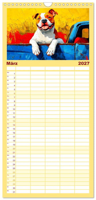 Pit Bulls und Familie. Bunte Bull Breed Schönheiten (CALVENDO Familienplaner 2027)