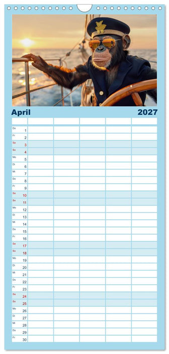 Der tierisch Skipper-Kalender (CALVENDO Familienplaner 2027)