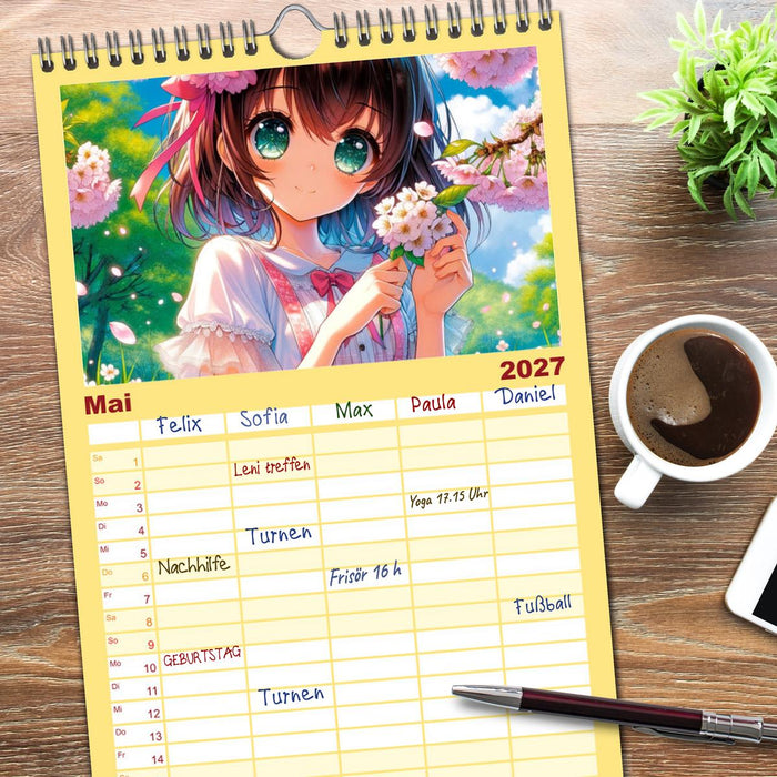 Manga Momente - Mit KI entfachte Manga Magie (CALVENDO Familienplaner 2027)