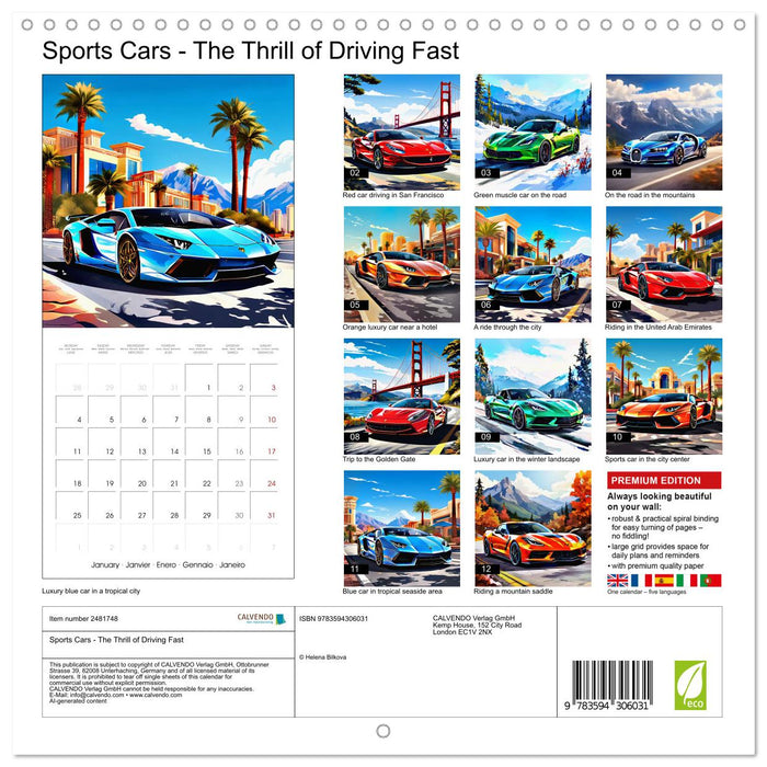 Sports Cars - The Thrill of Driving Fast (CALVENDO Monthly Calendar 2027)