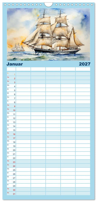Großsegler aus vergangenen Zeiten (CALVENDO Familienplaner 2027)