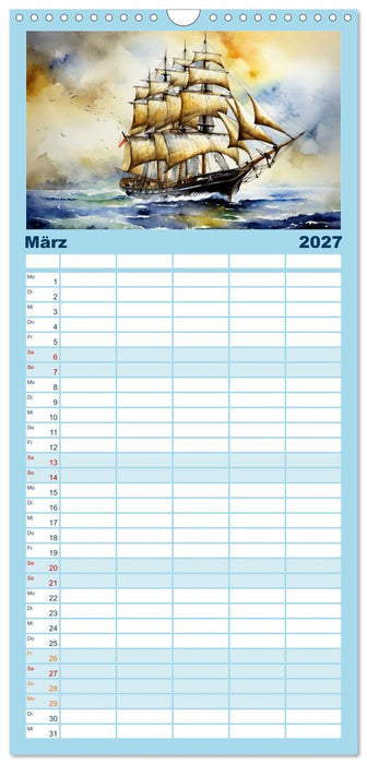 Großsegler aus vergangenen Zeiten (CALVENDO Familienplaner 2027)