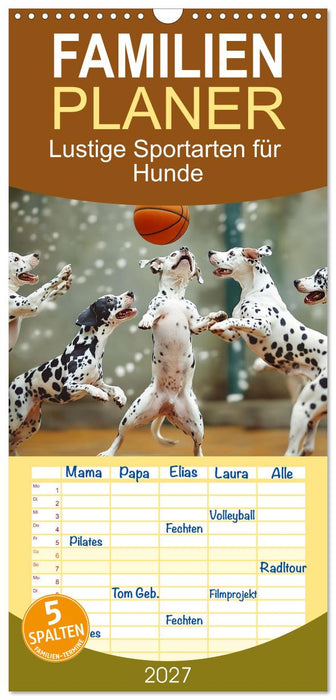 Lustige Sportarten für Hunde (CALVENDO Familienplaner 2027)