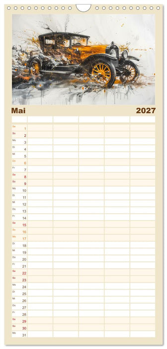 Aquarell Oldtimer (CALVENDO Familienplaner 2027)