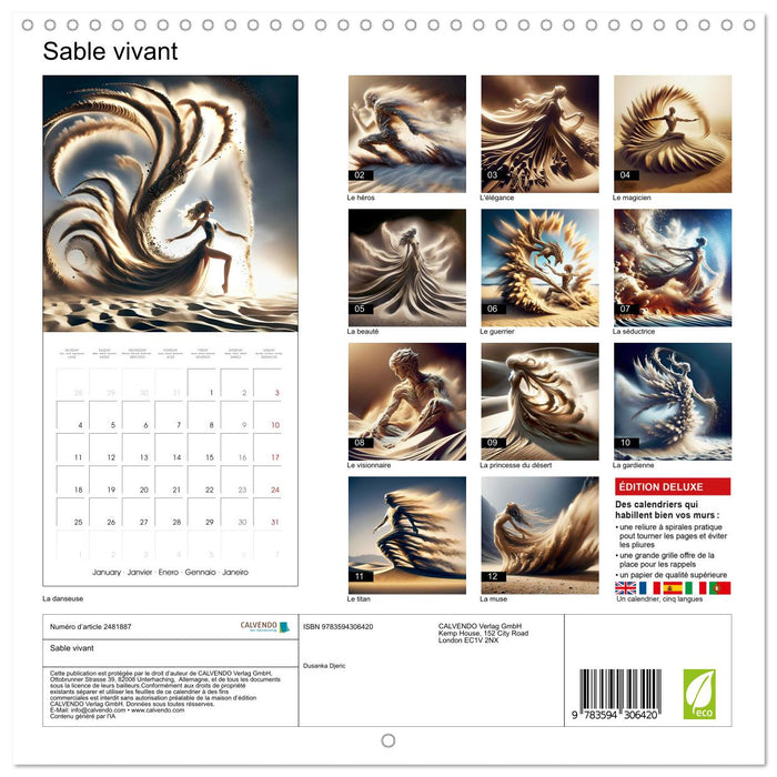 Sable vivant (CALVENDO Calendrier mensuel 2027)