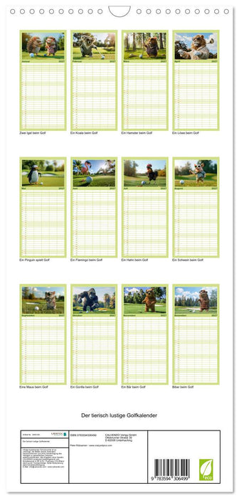 Der tierisch lustige Golfkalender (CALVENDO Familienplaner 2027)