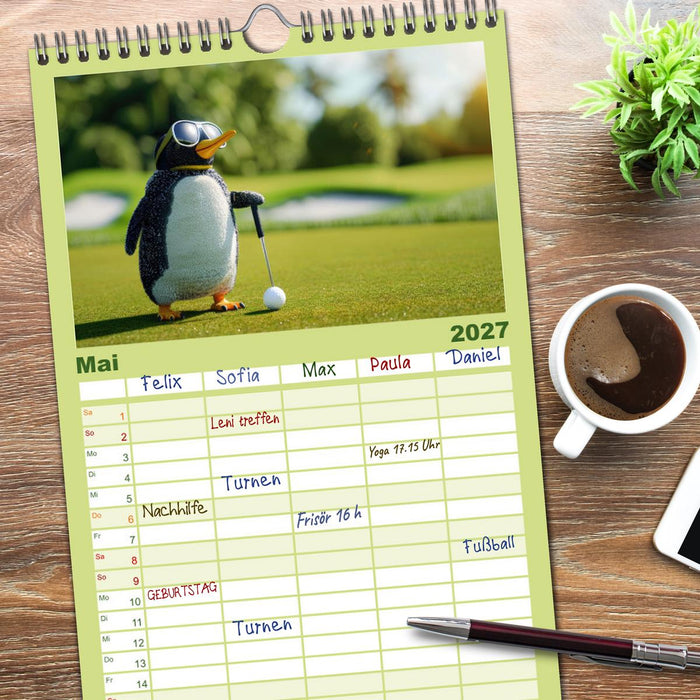Der tierisch lustige Golfkalender (CALVENDO Familienplaner 2027)