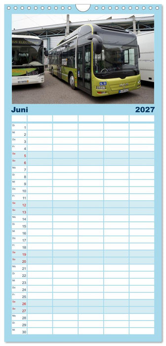 Omnibusse im Fokus (CALVENDO Familienplaner 2027)