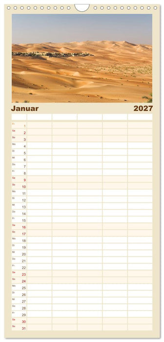 Die Dünen in der Wüste von Abu Dhabi (CALVENDO Familienplaner 2027)