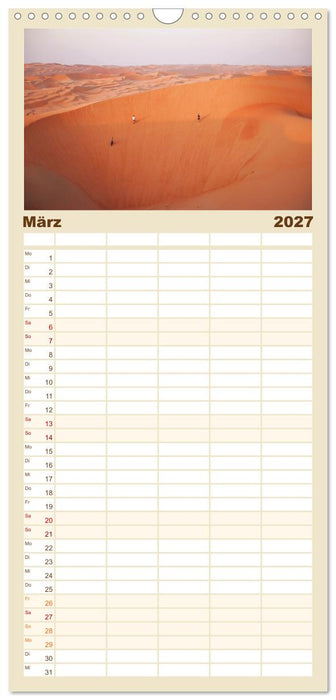 Die Dünen in der Wüste von Abu Dhabi (CALVENDO Familienplaner 2027)