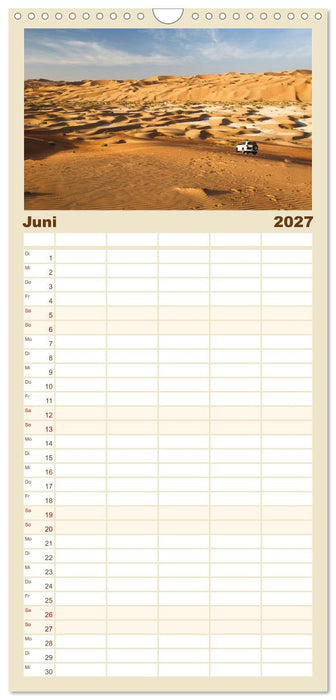 Die Dünen in der Wüste von Abu Dhabi (CALVENDO Familienplaner 2027)