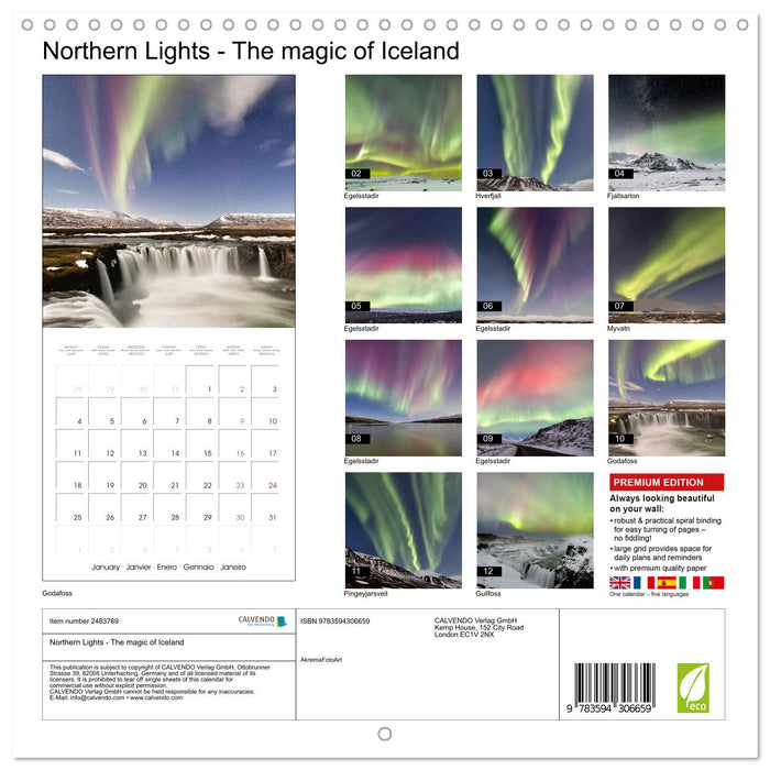 Northern Lights - The magic of Iceland (CALVENDO Monthly Calendar 2027)