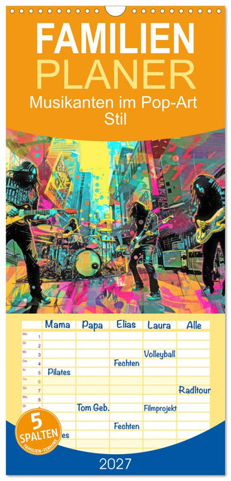 Musikanten im Pop-Art Stil (CALVENDO Familienplaner 2027)