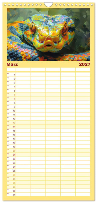 Tiere im Pop Art Kleid (CALVENDO Familienplaner 2027)
