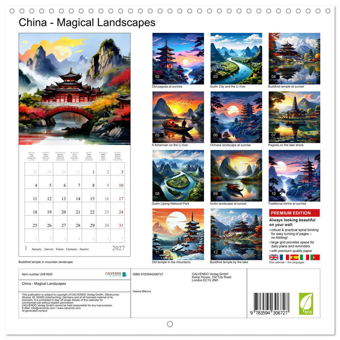 China - Magical Landscapes (CALVENDO Monthly Calendar 2027)