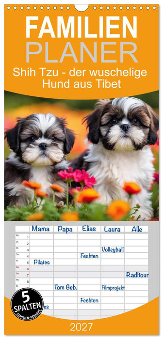 Shih Tzu - der wuschelige Hund aus Tibet (CALVENDO Familienplaner 2027)