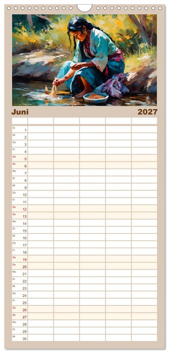 Amerikanische Ureinwohner - Bilder von Geschichten inspiriert (CALVENDO Familienplaner 2027)