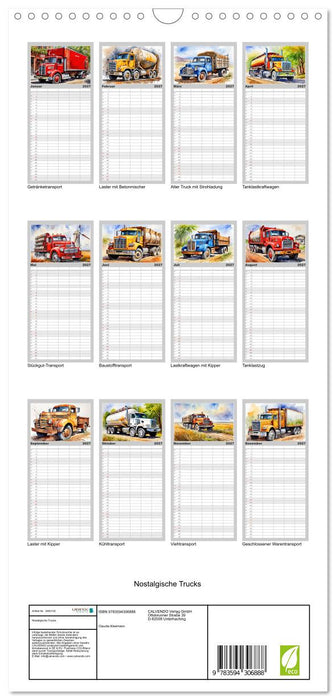 Nostalgische Trucks (CALVENDO Familienplaner 2027)