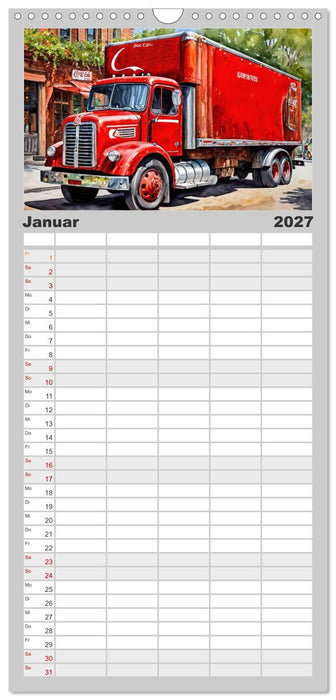 Nostalgische Trucks (CALVENDO Familienplaner 2027)