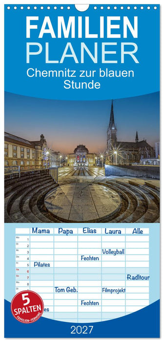 Chemnitz zur blauen Stunde (CALVENDO Familienplaner 2027)