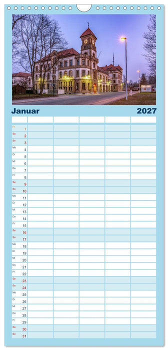 Chemnitz zur blauen Stunde (CALVENDO Familienplaner 2027)