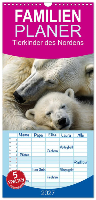 Tierkinder des Nordens (CALVENDO Familienplaner 2027)
