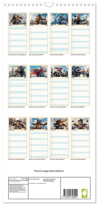 Tierisch lustige Motorradfahrer (CALVENDO Familienplaner 2027)