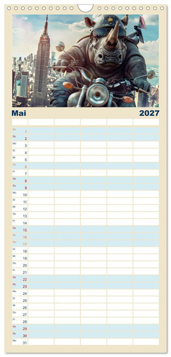 Tierisch lustige Motorradfahrer (CALVENDO Familienplaner 2027)