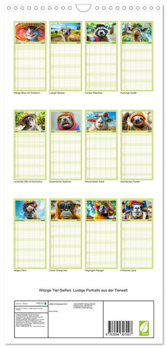 Witzige Tier-Selfies. Lustige Portraits aus der Tierwelt (CALVENDO Familienplaner 2027)