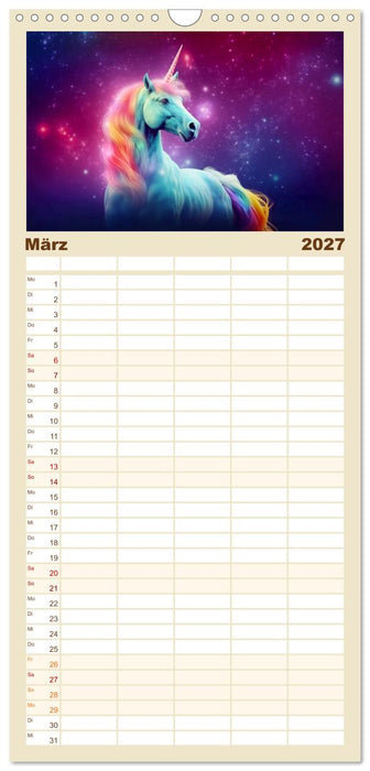 Magische Momente im Land der Einhörner (CALVENDO Familienplaner 2027)