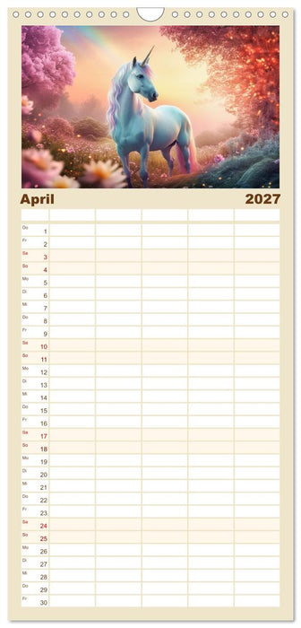 Magische Momente im Land der Einhörner (CALVENDO Familienplaner 2027)