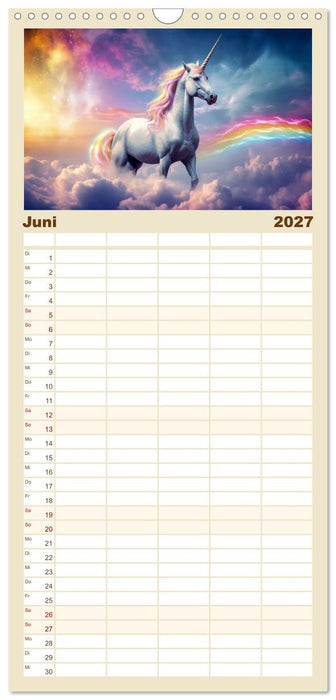 Magische Momente im Land der Einhörner (CALVENDO Familienplaner 2027)