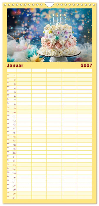 Famose Motivtorten (CALVENDO Familienplaner 2027)