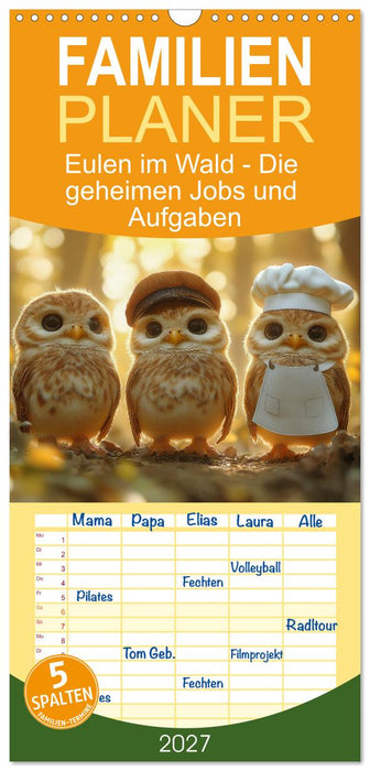 Eulen im Wald - Die geheimen Jobs und Aufgaben (CALVENDO Familienplaner 2027)