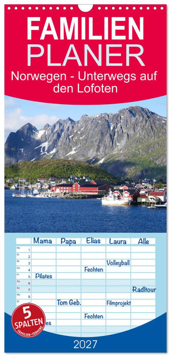 Norwegen - Unterwegs auf den Lofoten (CALVENDO Familienplaner 2027)