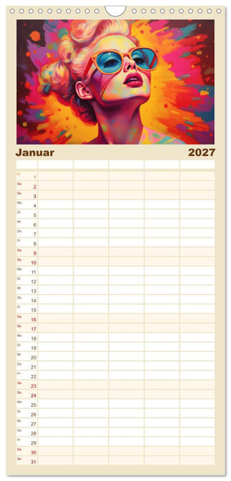 Popart Prinzessin (CALVENDO Familienplaner 2027)