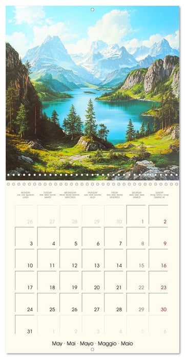 Majestic mountain retreats. Alpine landscape paintings (CALVENDO Monthly Calendar 2027)