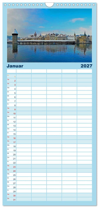 Luzern, die Stadt im Zentrum der Schweiz (CALVENDO Familienplaner 2027)