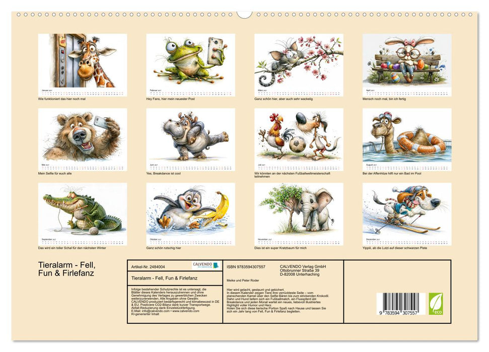 Tieralarm - Fell, Fun & Firlefanz (CALVENDO Premium Wandkalender 2027)