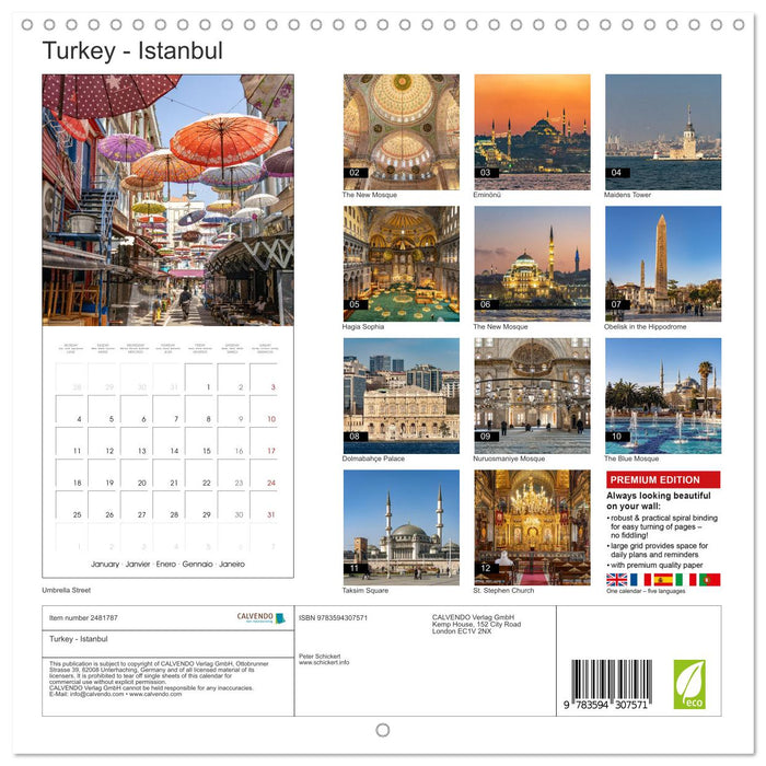 Turkey - Istanbul (CALVENDO Monthly Calendar 2027)