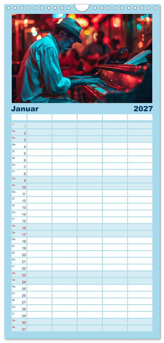 Jazz Geschichten um Mitternacht (CALVENDO Familienplaner 2027)