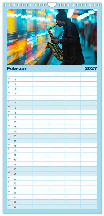 Jazz Geschichten um Mitternacht (CALVENDO Familienplaner 2027)