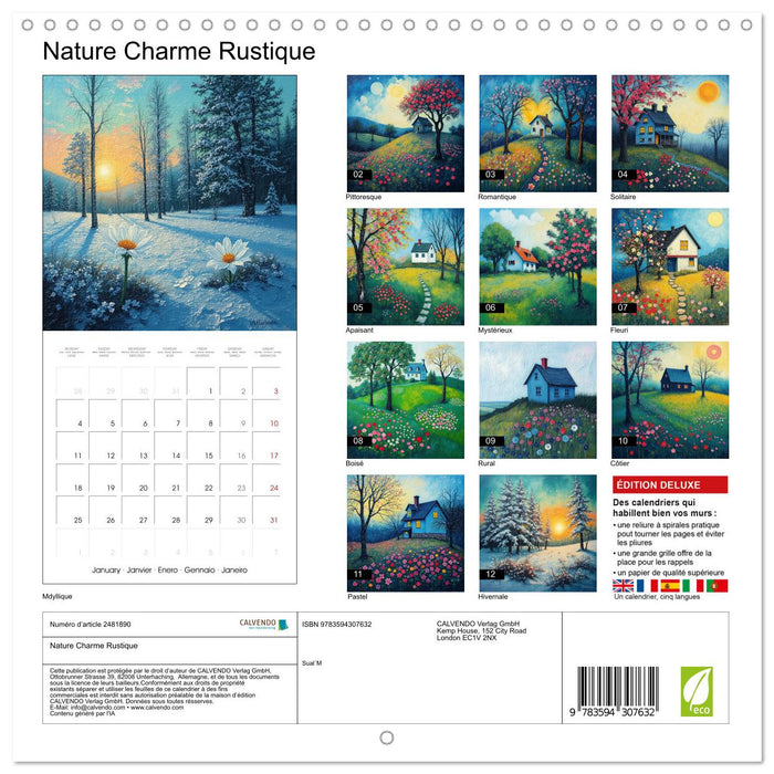 Nature Charme Rustique (CALVENDO Calendrier mensuel 2027)