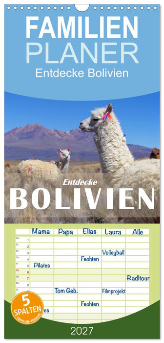 Entdecke Bolivien (CALVENDO Familienplaner 2027)