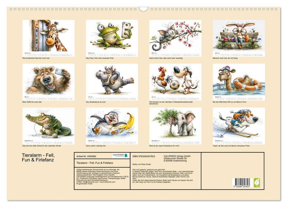 Tieralarm - Fell, Fun & Firlefanz (CALVENDO Wandkalender 2027)