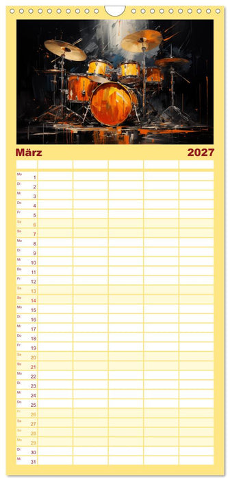 Taktvolle Kunst: Der bunte Schlagzeugkalender (CALVENDO Familienplaner 2027)