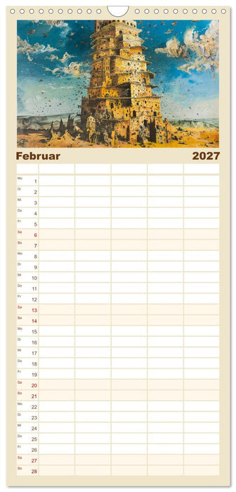 Der Turm zu Babel: Ungemalte Bilder der Kunstgeschichte (CALVENDO Familienplaner 2027)