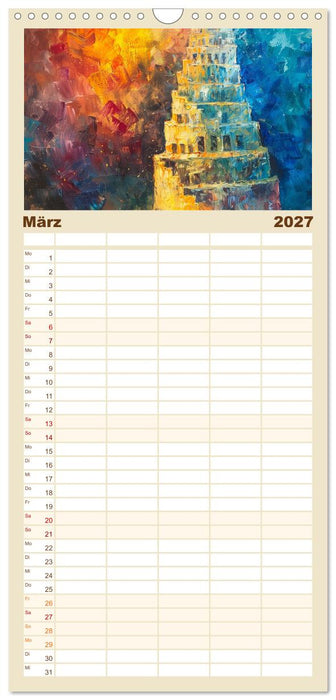 Der Turm zu Babel: Ungemalte Bilder der Kunstgeschichte (CALVENDO Familienplaner 2027)