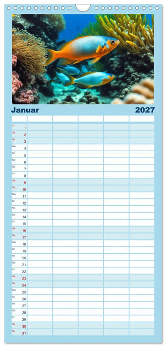 Tief unten im Meer Unterwasser Fantasy (CALVENDO Familienplaner 2027)