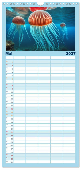 Tief unten im Meer Unterwasser Fantasy (CALVENDO Familienplaner 2027)